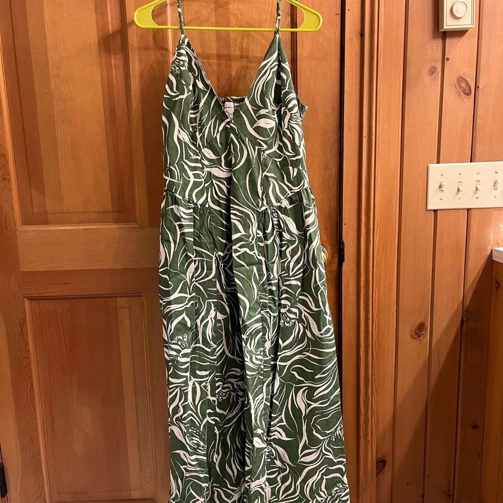 J. Jill Green and White Cotton Dress